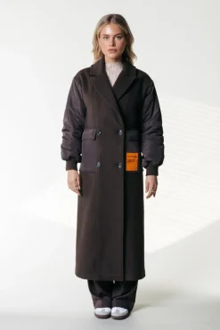 Hot Colourful Rebel Ada Wool Long Coat | Cacao