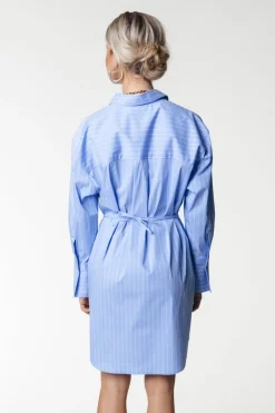 Fashion Colourful Rebel Brienna Striped Blouse Dress | Blue