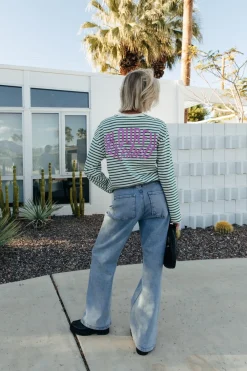 Fashion Colourful Rebel Logo Stripe Longsleeve | Off white Offwhite