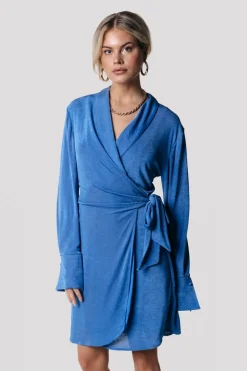Clearance Colourful Rebel Dorin Uni Wrap Dress | Vallarta Blue Vallartablue