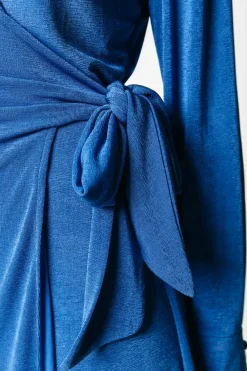 Clearance Colourful Rebel Dorin Uni Wrap Dress | Vallarta Blue Vallartablue