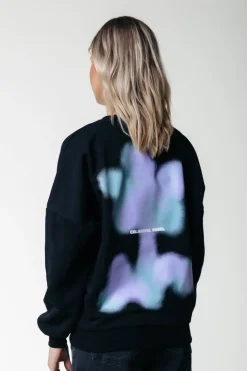 Sale Colourful Rebel Faded Flower Sweat | Black