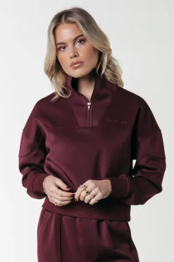 Fashion Colourful Rebel Ilena Zipped Sweat | Port Red Portred