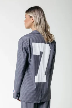 Clearance Colourful Rebel Jesra Stripe Blazer | Dark grey Darkgrey