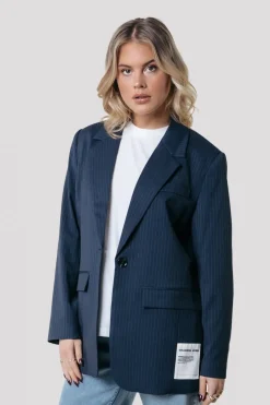 Discount Colourful Rebel Jesra Stripe Blazer | Dark blue Darkblue