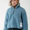 Outlet Colourful Rebel Jills Teddy Zip Sweat | Mineral blue Mineralblue
