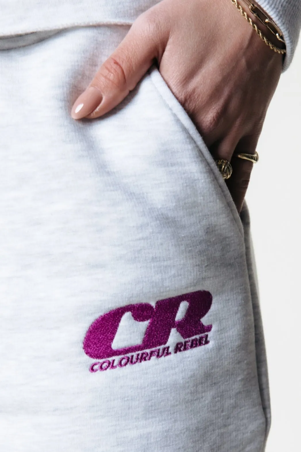 Outlet Colourful Rebel Joelle Logo Jogger Pants | Light grey melange Lightgreymelange