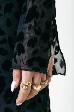 Discount Colourful Rebel Maude Leopard Maxi Dress | Black