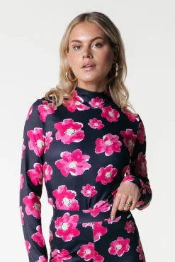 Hot Colourful Rebel Neyo Poppy Flower Top | Bright pink Brightpink