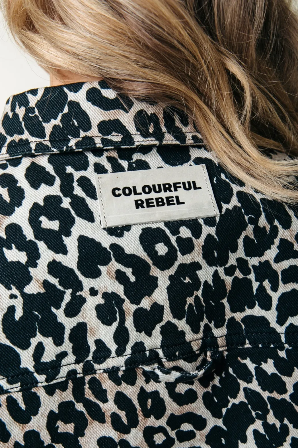Outlet Colourful Rebel Olle Leopard Cropped Denim Blouse | Beige