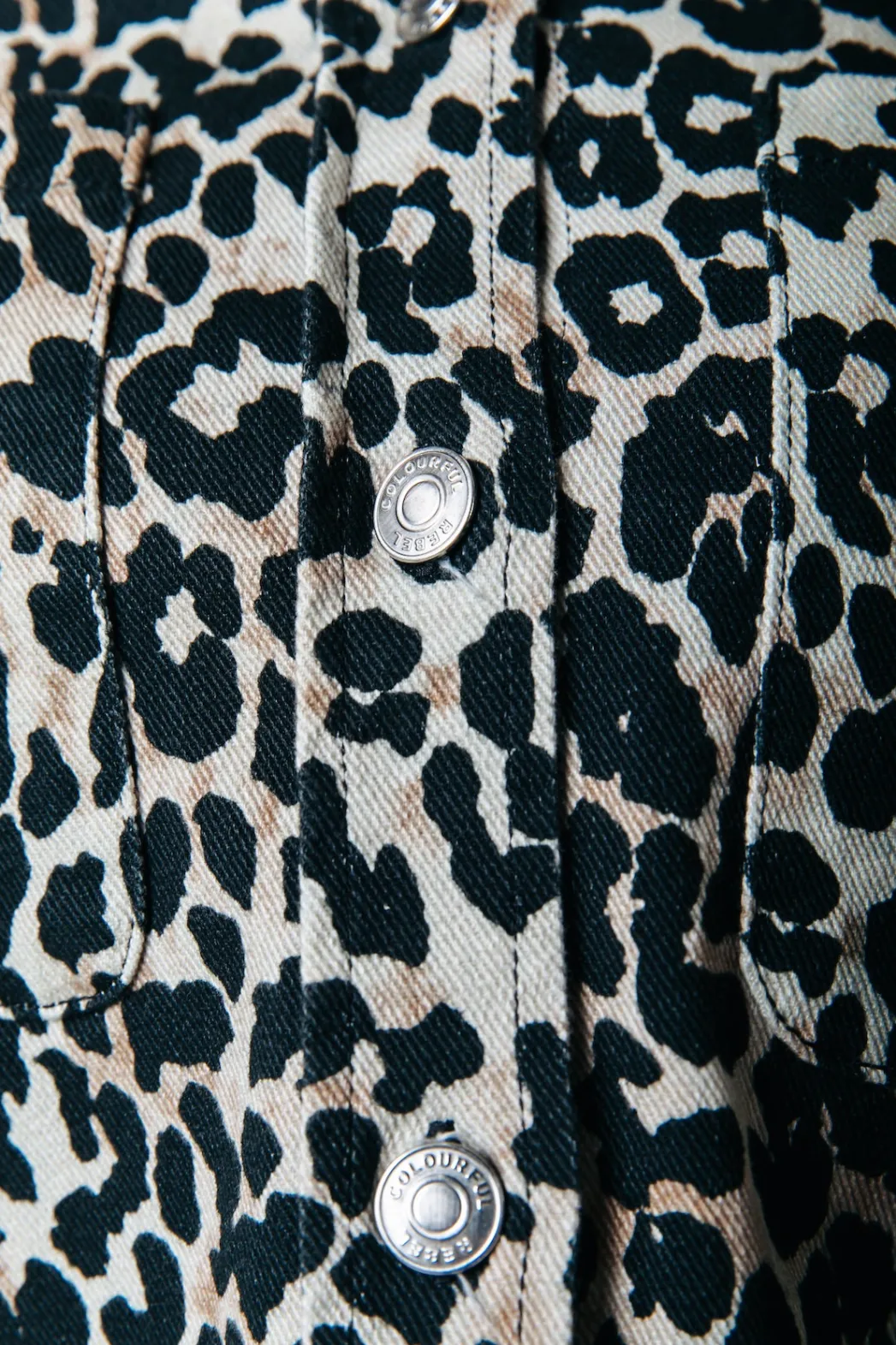 Outlet Colourful Rebel Olle Leopard Cropped Denim Blouse | Beige