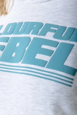 New Colourful Rebel Puff Logo Hoodie | Light grey melange Lightgreymelange