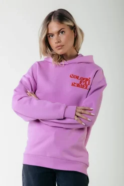 Clearance Colourful Rebel Puff Logo Hoodie | Medium Violet Mediumviolet