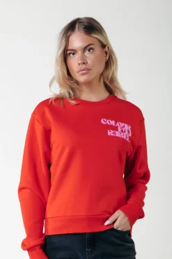 Discount Colourful Rebel Puff Logo Sweat | Scarlet Red Scarletred
