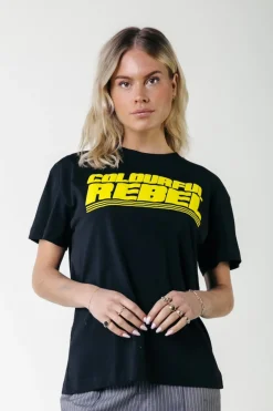Clearance Colourful Rebel Puff Logo T-shirt | Black