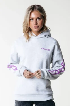 Fashion Colourful Rebel Sleeve Logo Hoodie | Light grey melange Lightgreymelange
