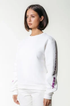 Fashion Colourful Rebel Sleeve Logo Sweat | Off white Offwhite