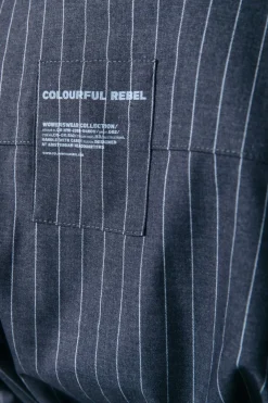 Outlet Colourful Rebel Talia Pinstripe Blouse | Dark Anthracite Darkanthracite