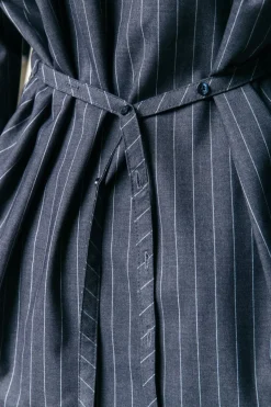 Outlet Colourful Rebel Talia Pinstripe Blouse | Dark Anthracite Darkanthracite