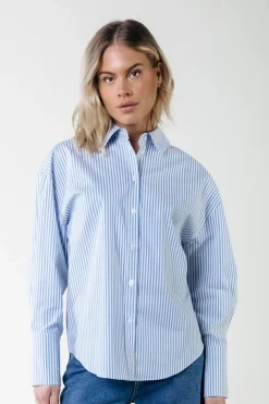 New Colourful Rebel Talia Stripe Blouse | Blue