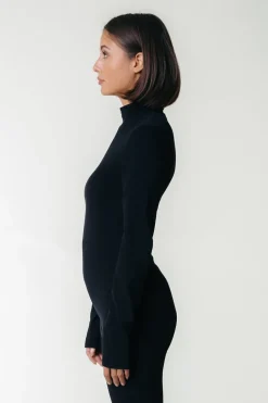 Clearance Colourful Rebel Uni Fitted Turtleneck Top | Black