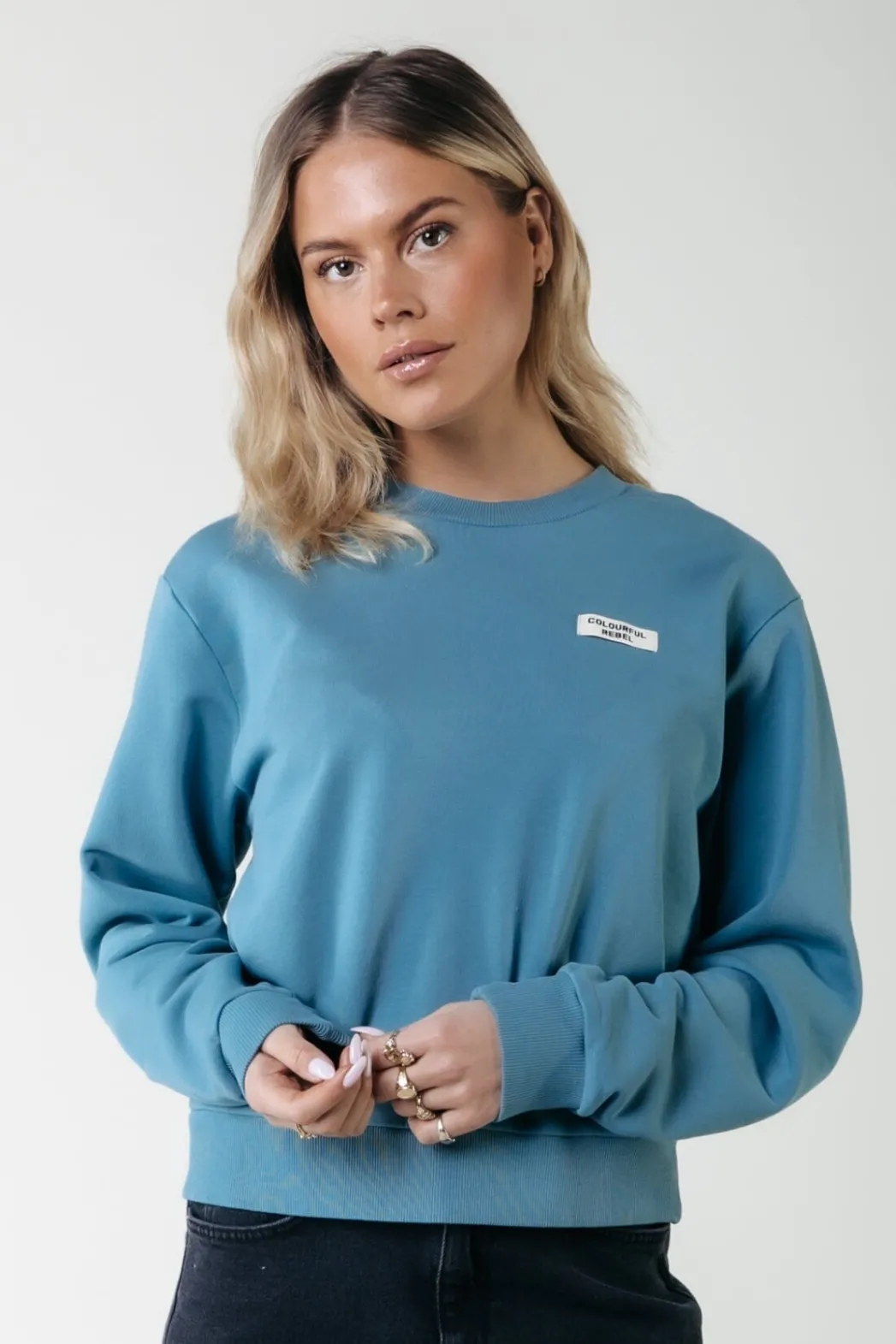 New Colourful Rebel Uni Label Sweat | Soft petrol Softpetrol