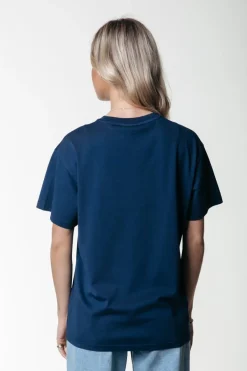 Online Colourful Rebel Uni Label T-shirt | Peacoat Blue Peacoatblue