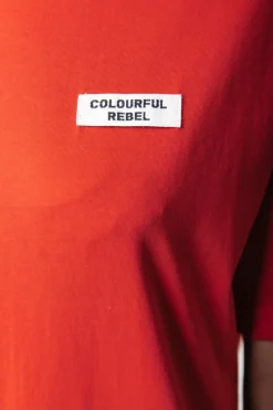 New Colourful Rebel Uni Label T-shirt | Scarlet Red Scarletred
