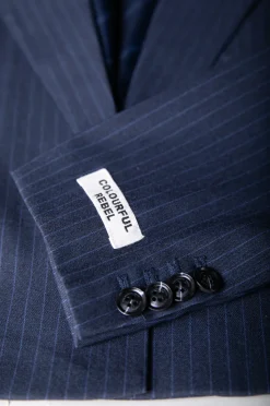 New Colourful Rebel Winoah Stripe Cropped Blazer | Dark blue Darkblue