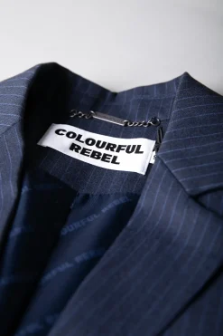 New Colourful Rebel Winoah Stripe Cropped Blazer | Dark blue Darkblue